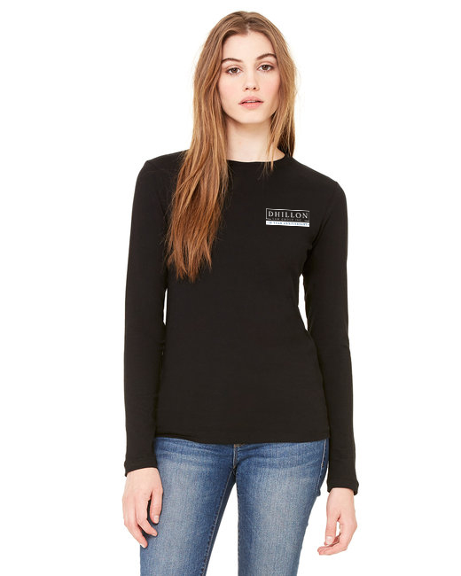 B6500 Bella + Canvas Ladies' Jersey Long-Sleeve T-Shirt (Black)