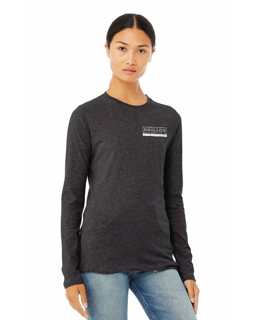 B6500 Bella + Canvas Ladies' Jersey Long-Sleeve T-Shirt (Dark Gray Heather)