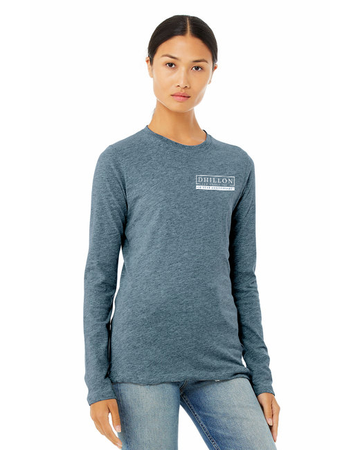 B6500 Bella + Canvas Ladies' Jersey Long-Sleeve T-Shirt (Heather Deep Teal)