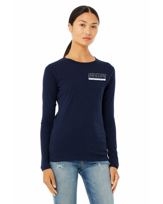 B6500 Bella + Canvas Ladies' Jersey Long-Sleeve T-Shirt (Navy)