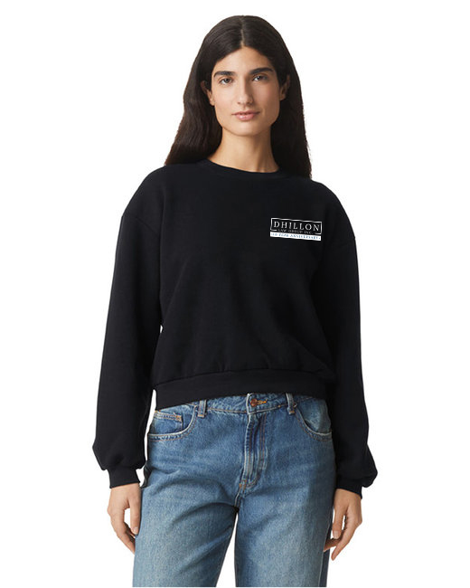 RF494 American Apparel Ladies' ReFlex Fleece Crewneck Sweatshirt (Black)